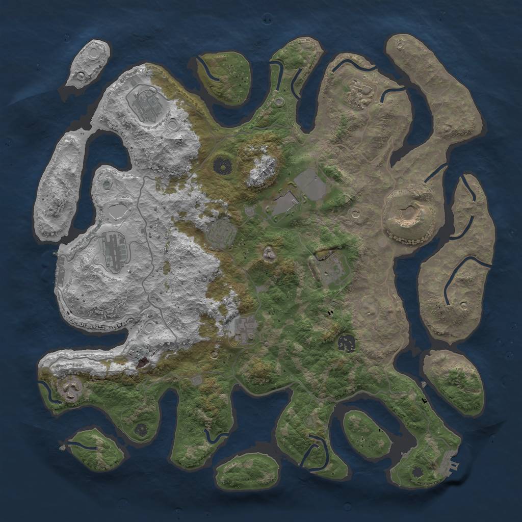 Rust Map: Procedural Map, Size: 4250, Seed: 649169, 19 Monuments