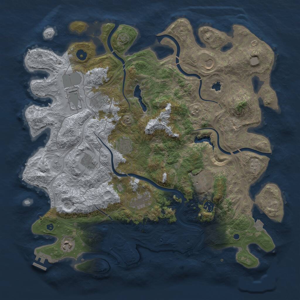 Rust Map: Procedural Map, Size: 4250, Seed: 291415, 15 Monuments