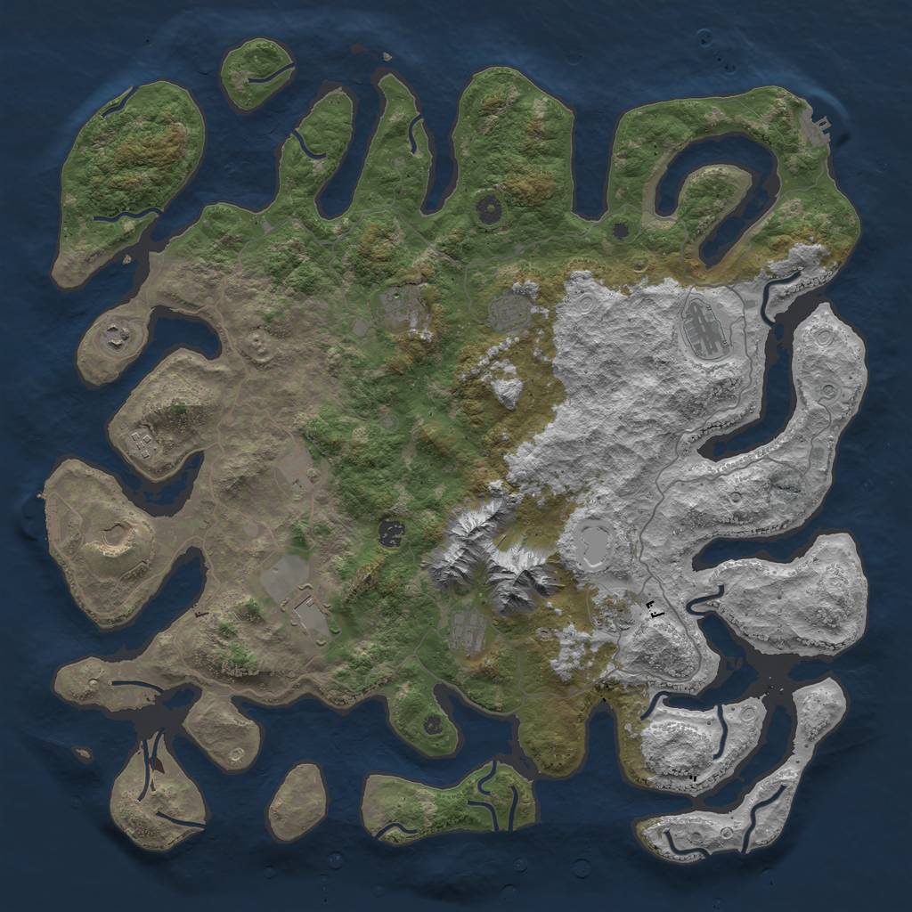 Rust Map: Procedural Map, Size: 5000, Seed: 1489761148, 19 Monuments
