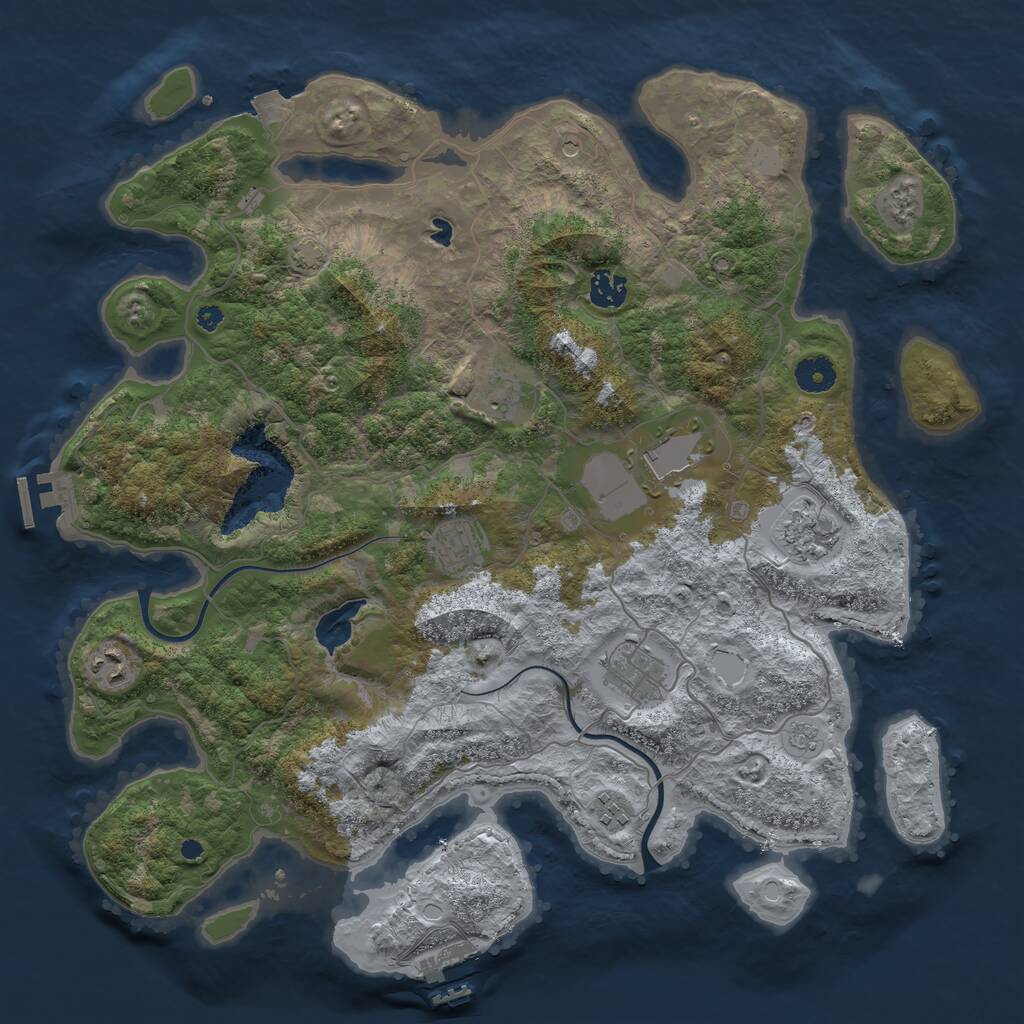 Rust Map: Procedural Map, Size: 4000, Seed: 31335, 14 Monuments