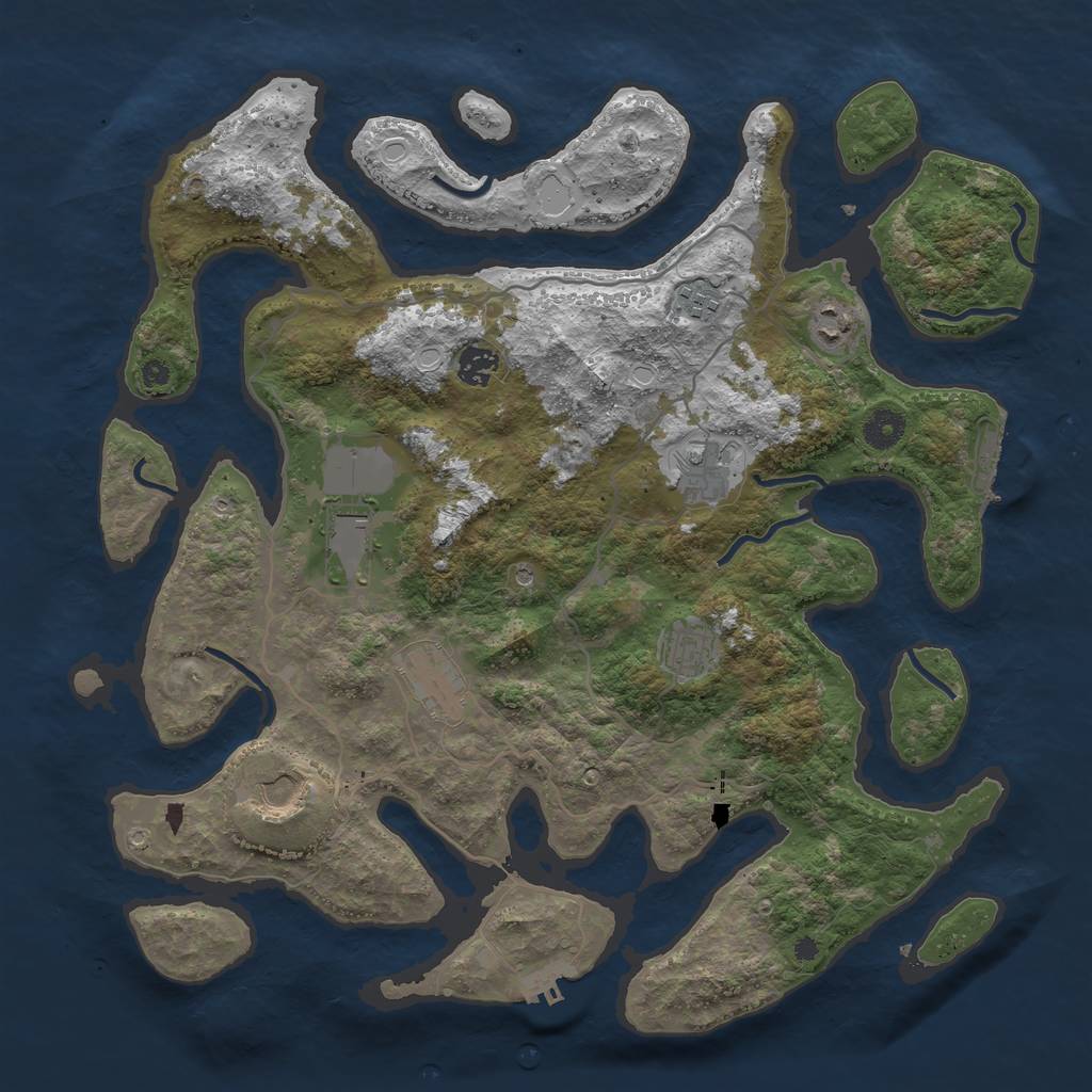 Rust Map: Procedural Map, Size: 4050, Seed: 47578, 16 Monuments