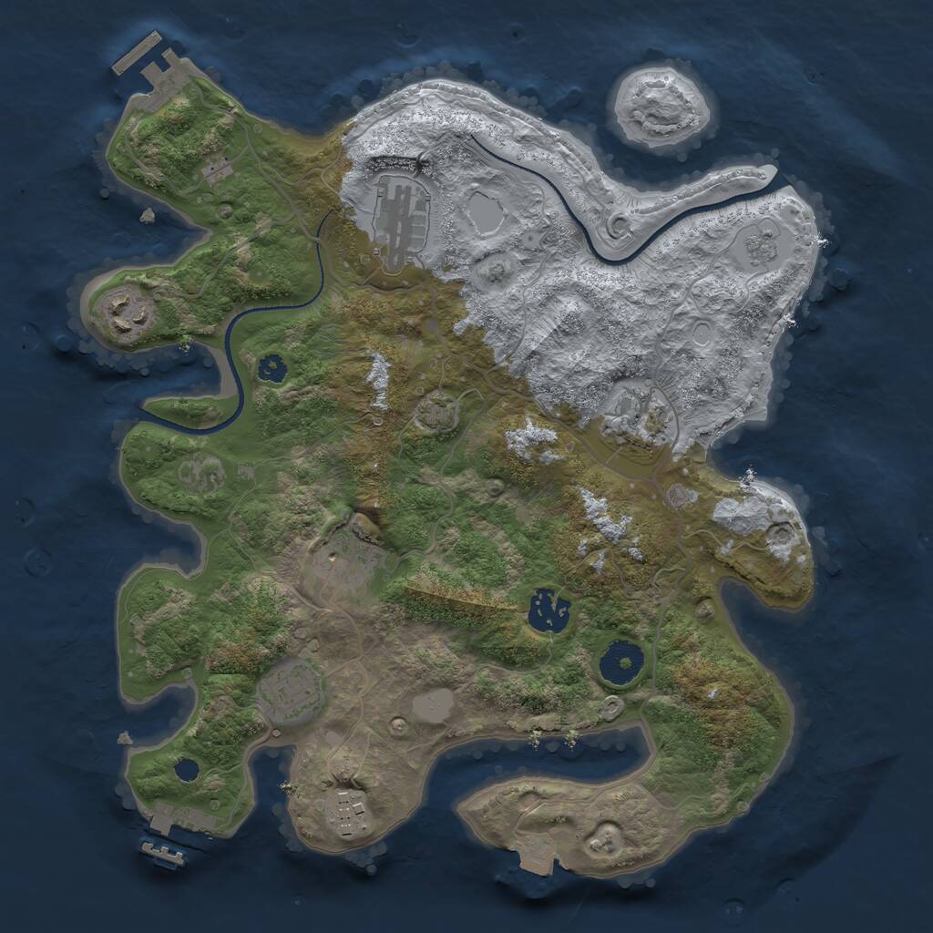 Rust Map: Procedural Map, Size: 3250, Seed: 3250, 12 Monuments