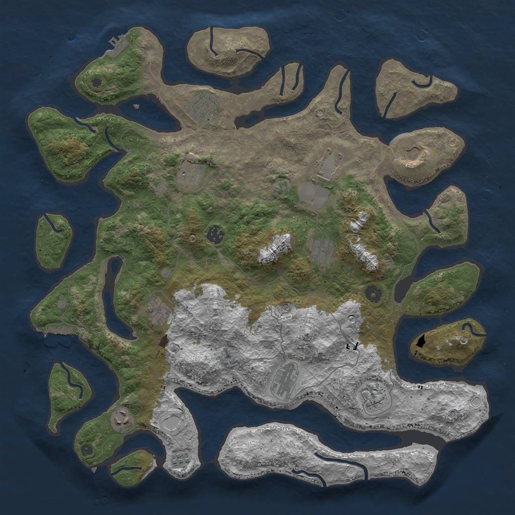 Rust Map: Procedural Map, Size: 4500, Seed: 2102021, 19 Monuments