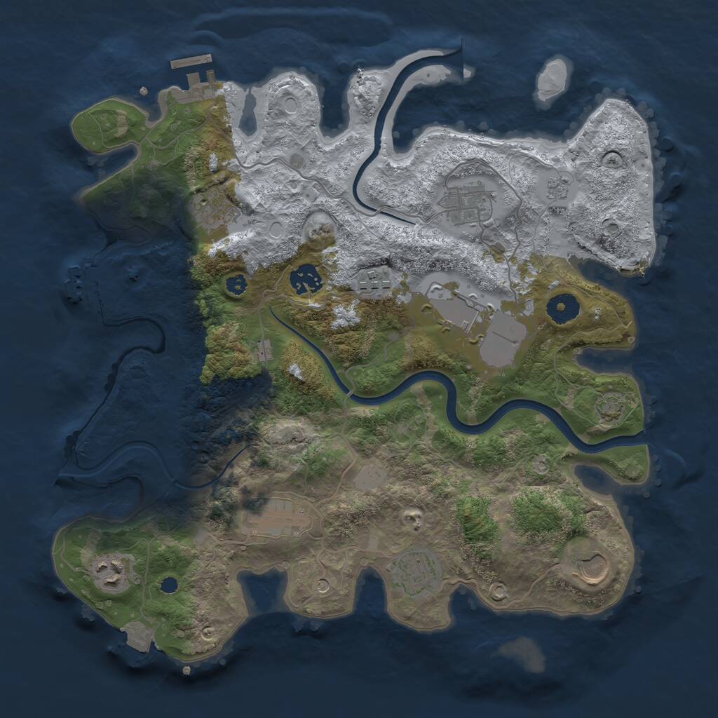 Rust Map: Procedural Map, Size: 3500, Seed: 268931138, 15 Monuments