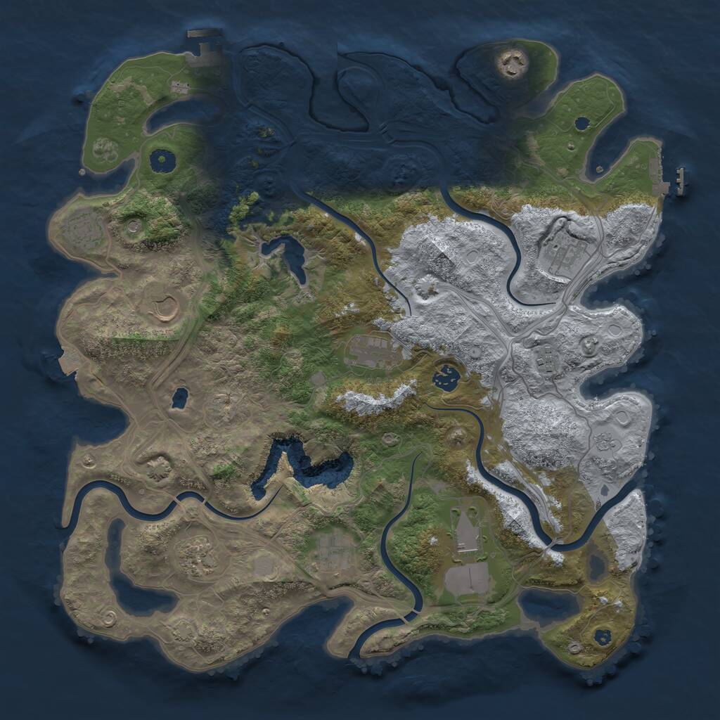 Rust Map: Procedural Map, Size: 4250, Seed: 68312779, 16 Monuments