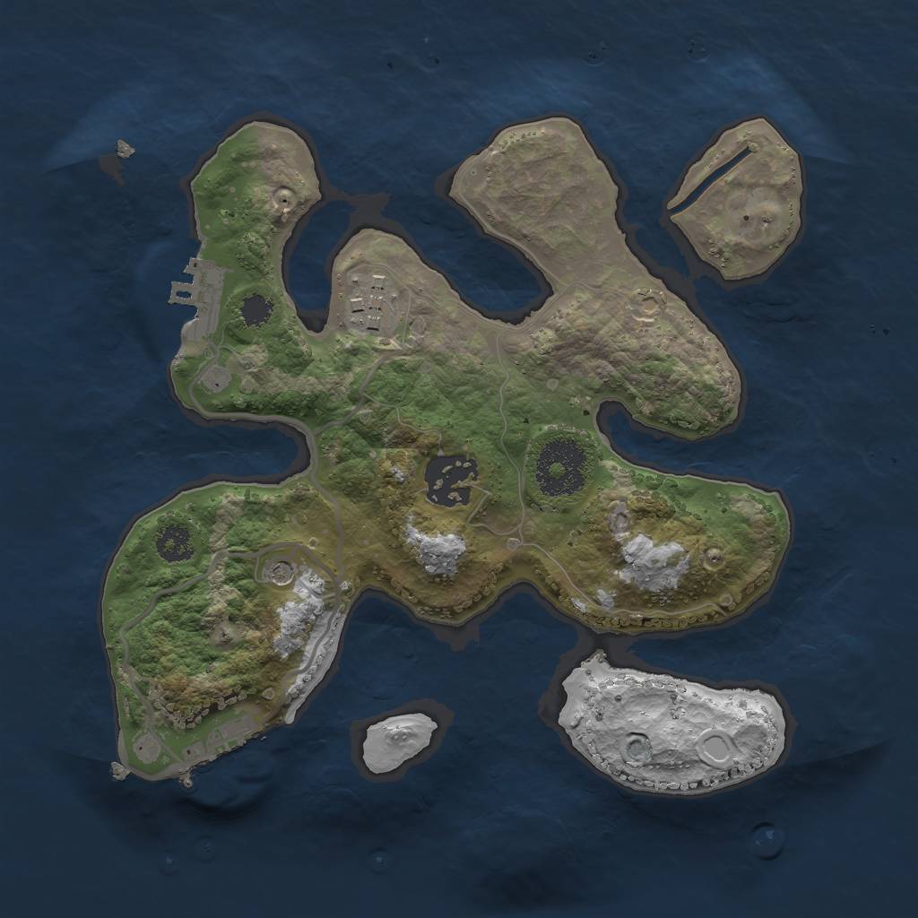 Rust Map: Procedural Map, Size: 2500, Seed: 67310613, 10 Monuments