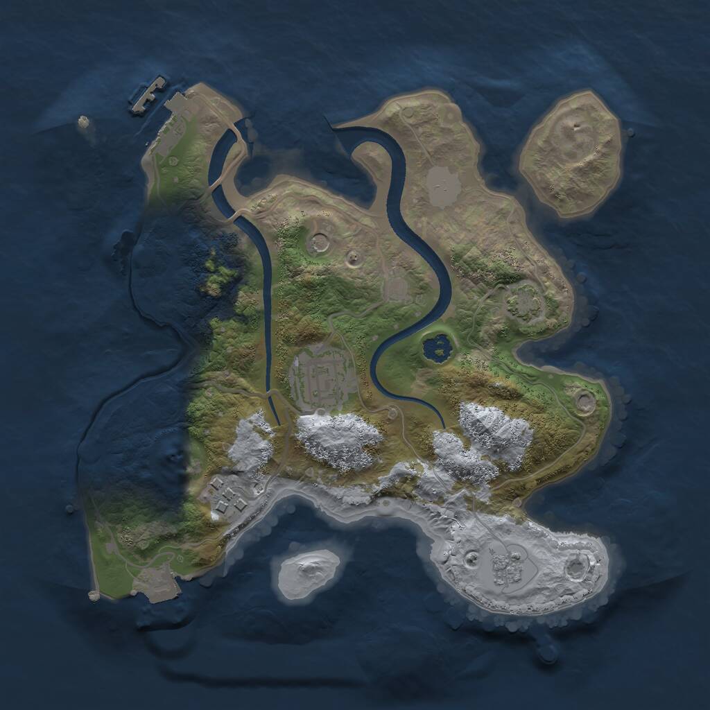 Rust Map: Procedural Map, Size: 2500, Seed: 67310613, 7 Monuments