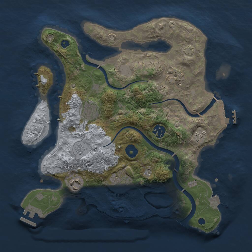 Rust Map: Procedural Map, Size: 3000, Seed: 448, 12 Monuments