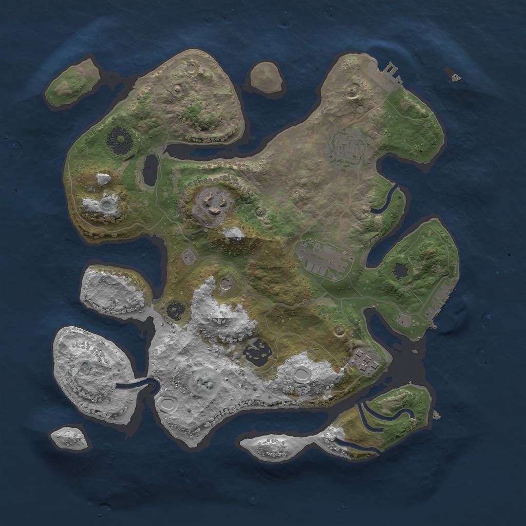 Rust Map: Procedural Map, Size: 3000, Seed: 203864132, 13 Monuments