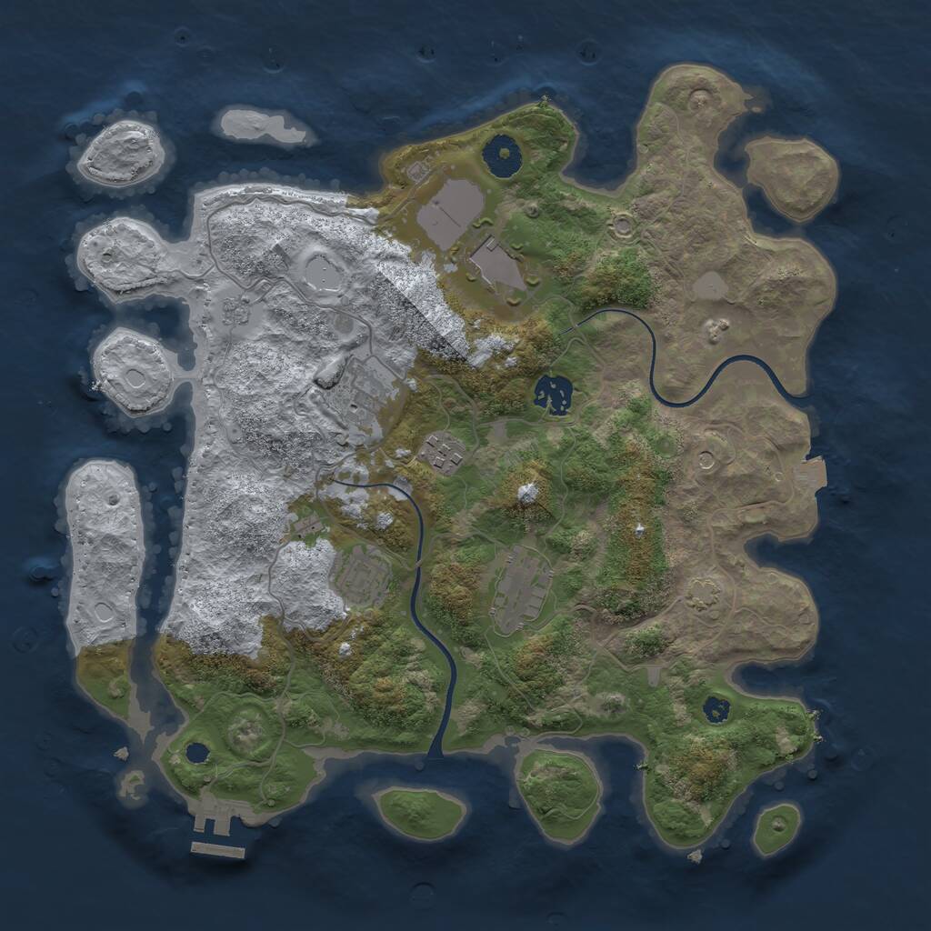 Rust Map: Procedural Map, Size: 3500, Seed: 12041995, 11 Monuments