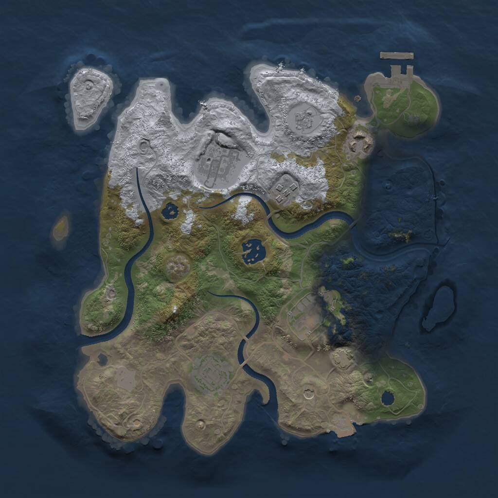 Rust Map: Procedural Map, Size: 3000, Seed: 41298, 11 Monuments