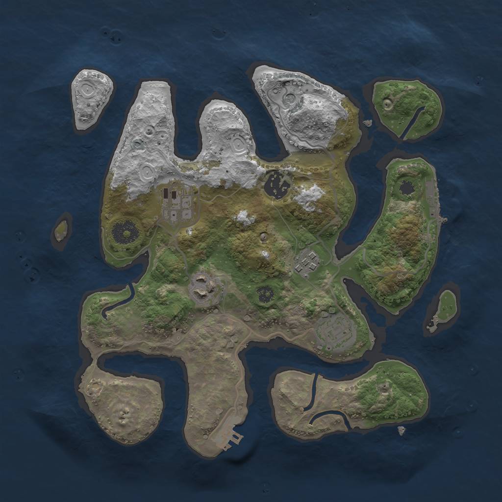 Rust Map: Procedural Map, Size: 3000, Seed: 41298, 13 Monuments