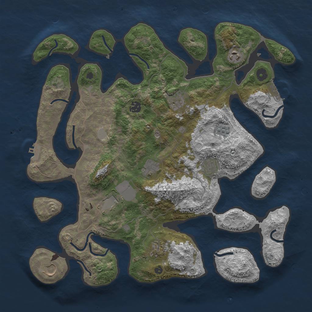 Rust Map: Procedural Map, Size: 4000, Seed: 2178, 17 Monuments