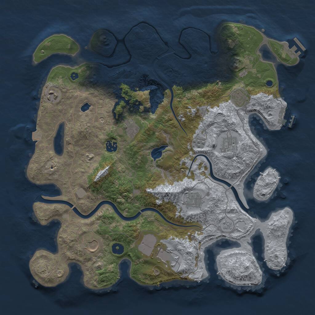 Rust Map: Procedural Map, Size: 4000, Seed: 2178, 15 Monuments