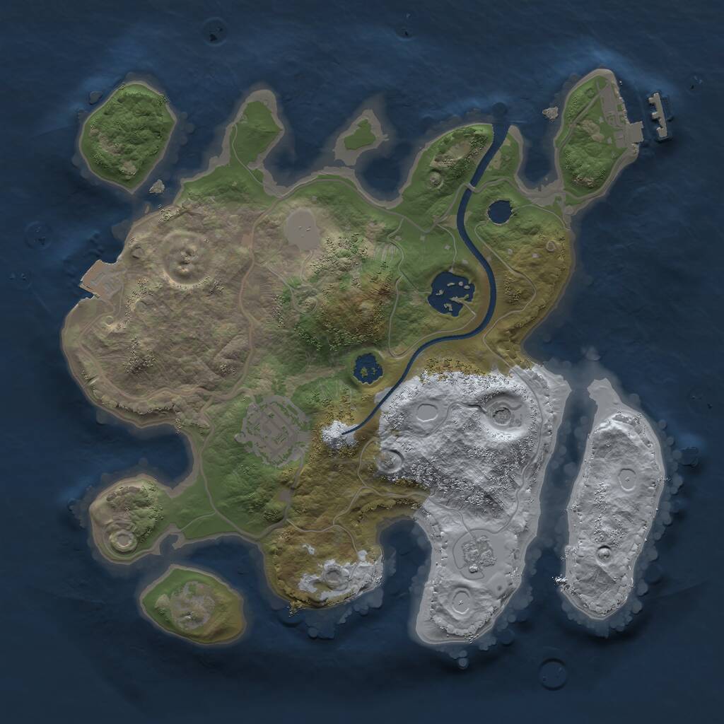 Rust Map: Procedural Map, Size: 2500, Seed: 880797810, 6 Monuments