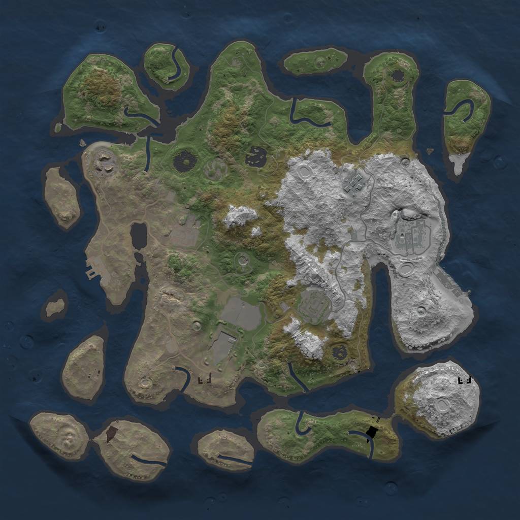 Rust Map: Procedural Map, Size: 3600, Seed: 1465, 15 Monuments