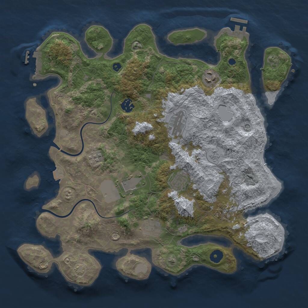 Rust Map: Procedural Map, Size: 3600, Seed: 1465, 14 Monuments