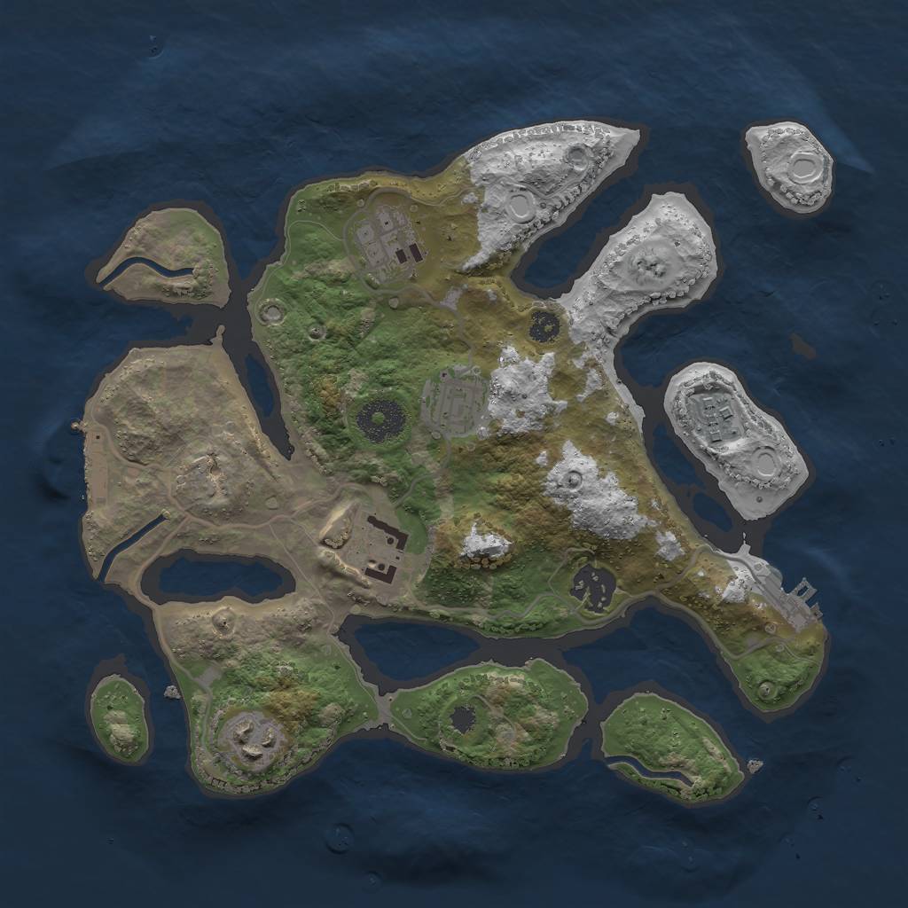 Rust Map: Procedural Map, Size: 3000, Seed: 1567688691, 13 Monuments