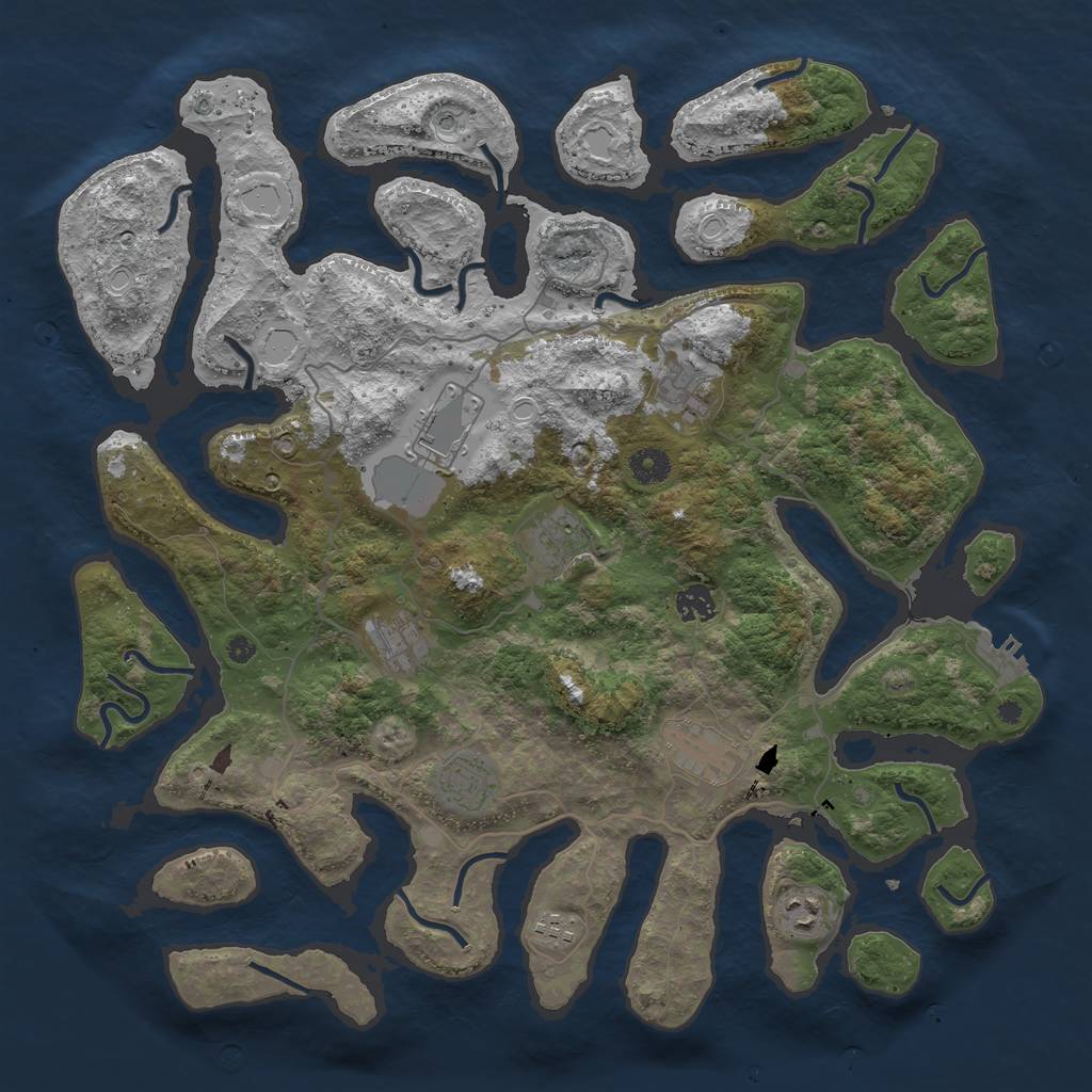 Rust Map: Procedural Map, Size: 4200, Seed: 211482109, 16 Monuments