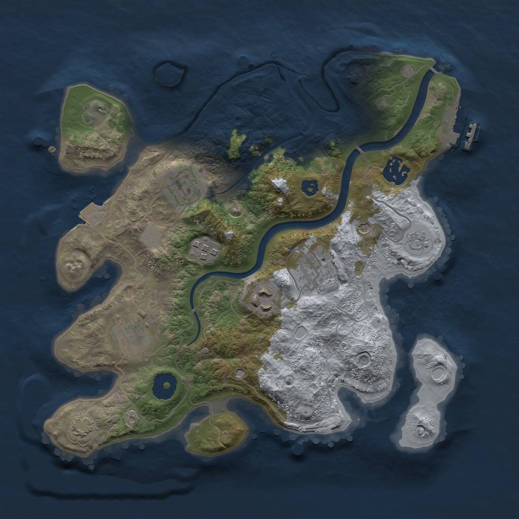 Rust Map: Procedural Map, Size: 3000, Seed: 1748643941, 11 Monuments