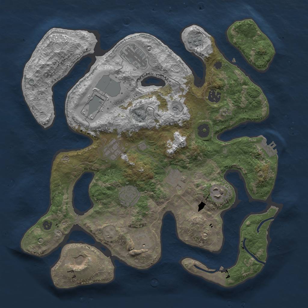 Rust Map: Procedural Map, Size: 3500, Seed: 1241887038, 17 Monuments