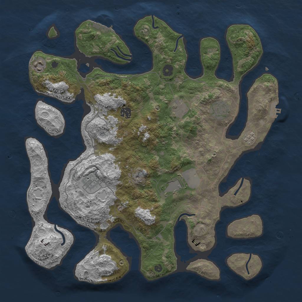 Rust Map: Procedural Map, Size: 4000, Seed: 867332389, 15 Monuments