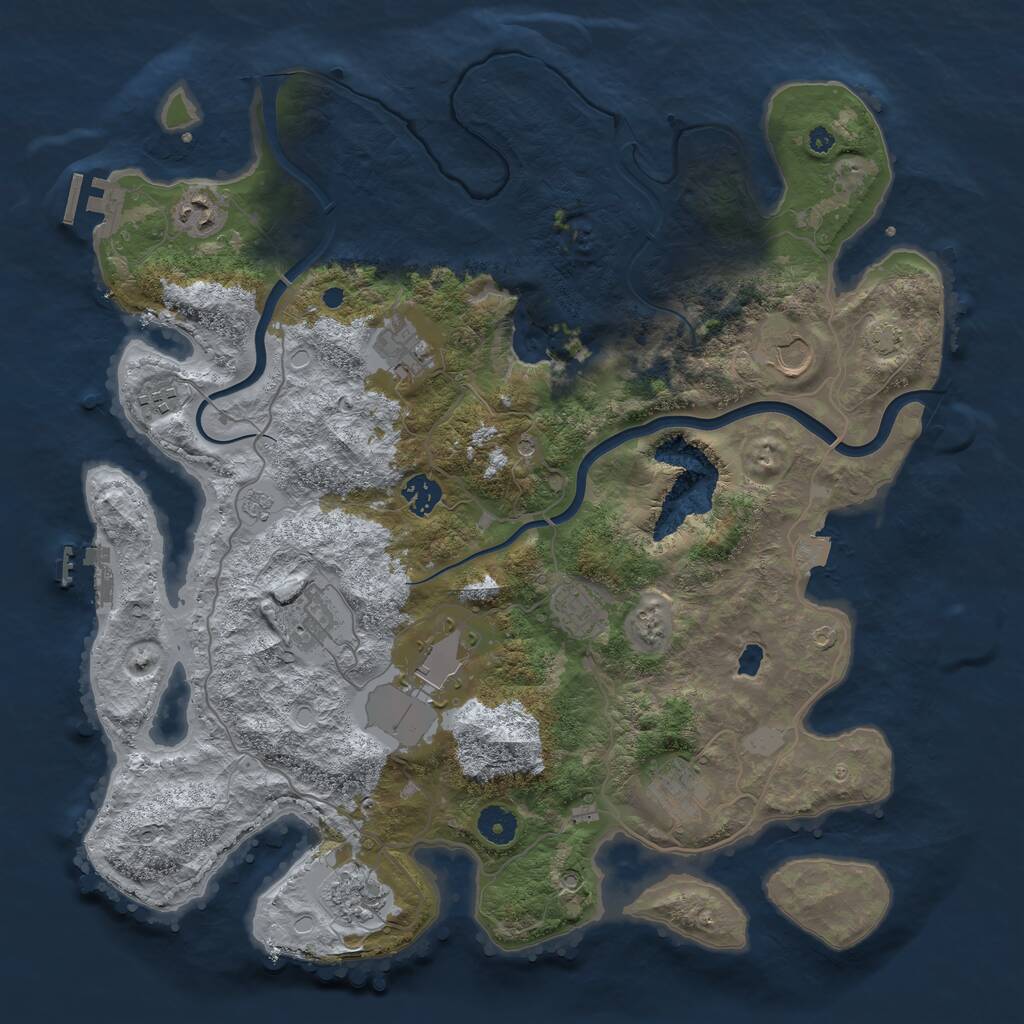 Rust Map: Procedural Map, Size: 4000, Seed: 867332389, 16 Monuments