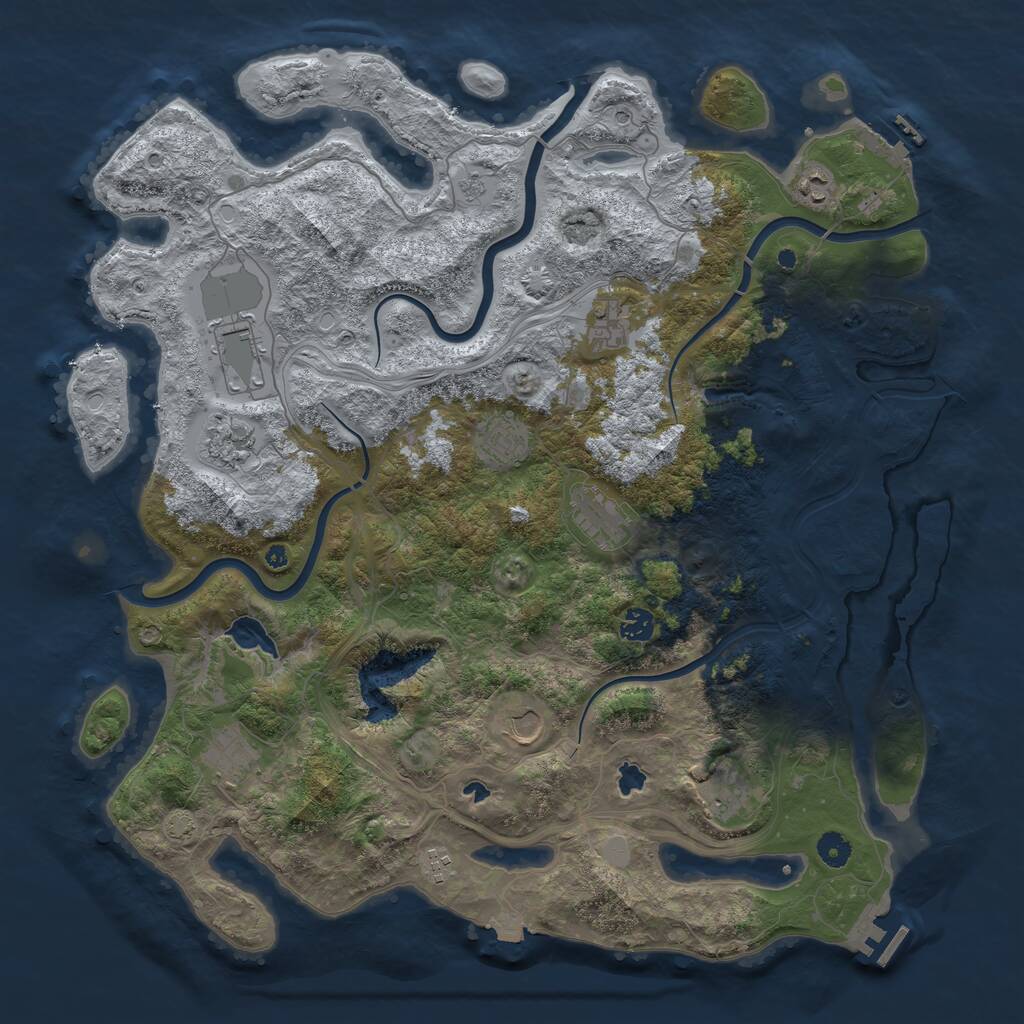 Rust Map: Procedural Map, Size: 4500, Seed: 13421, 17 Monuments