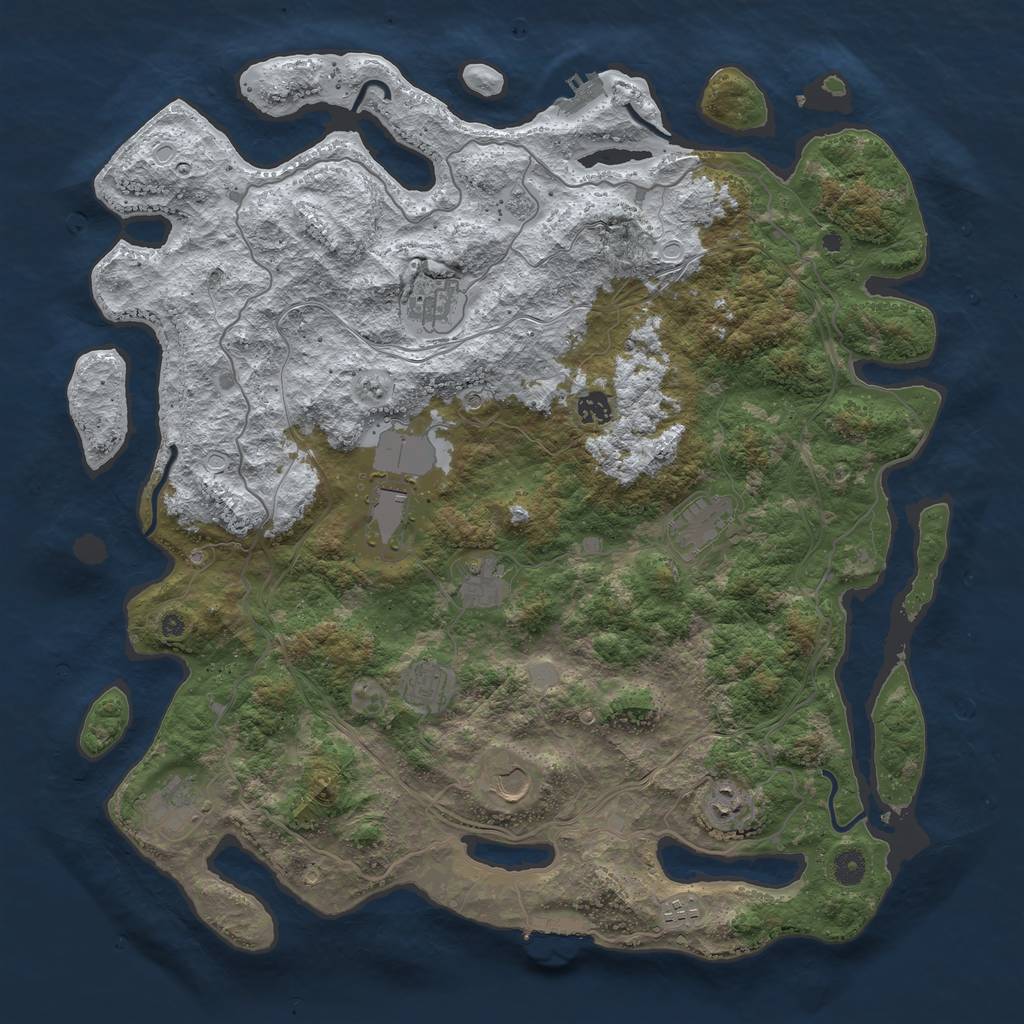 Rust Map: Procedural Map, Size: 4500, Seed: 13421, 19 Monuments