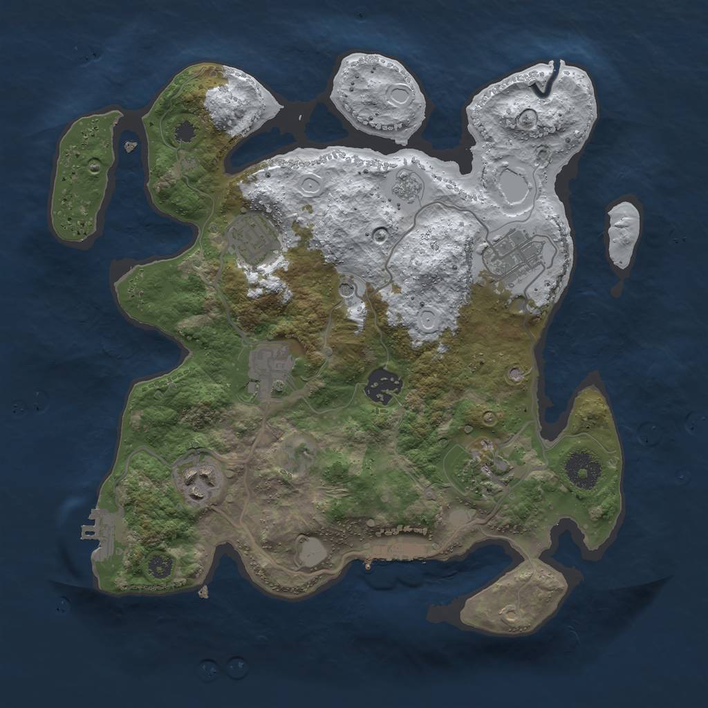 Rust Map: Procedural Map, Size: 3000, Seed: 4560, 15 Monuments
