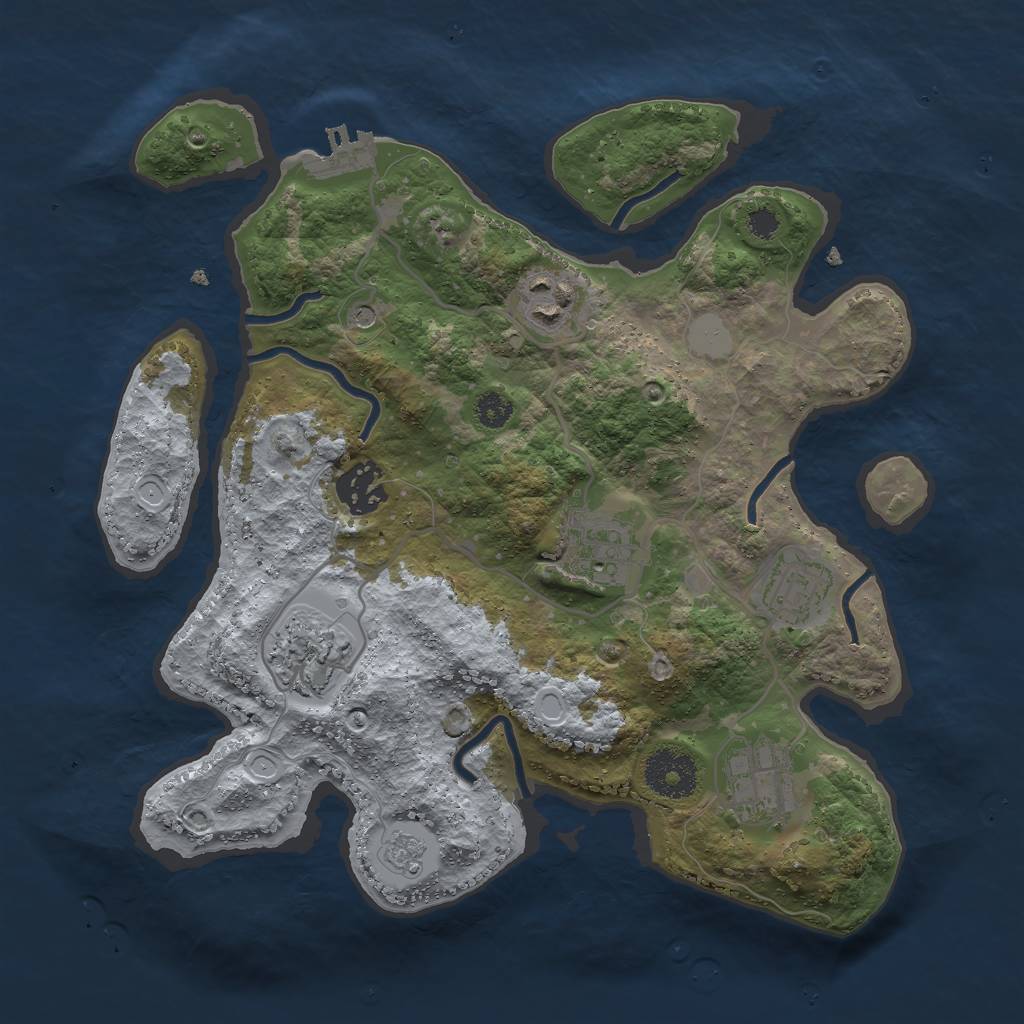 Rust Map: Procedural Map, Size: 3000, Seed: 1417906194, 14 Monuments
