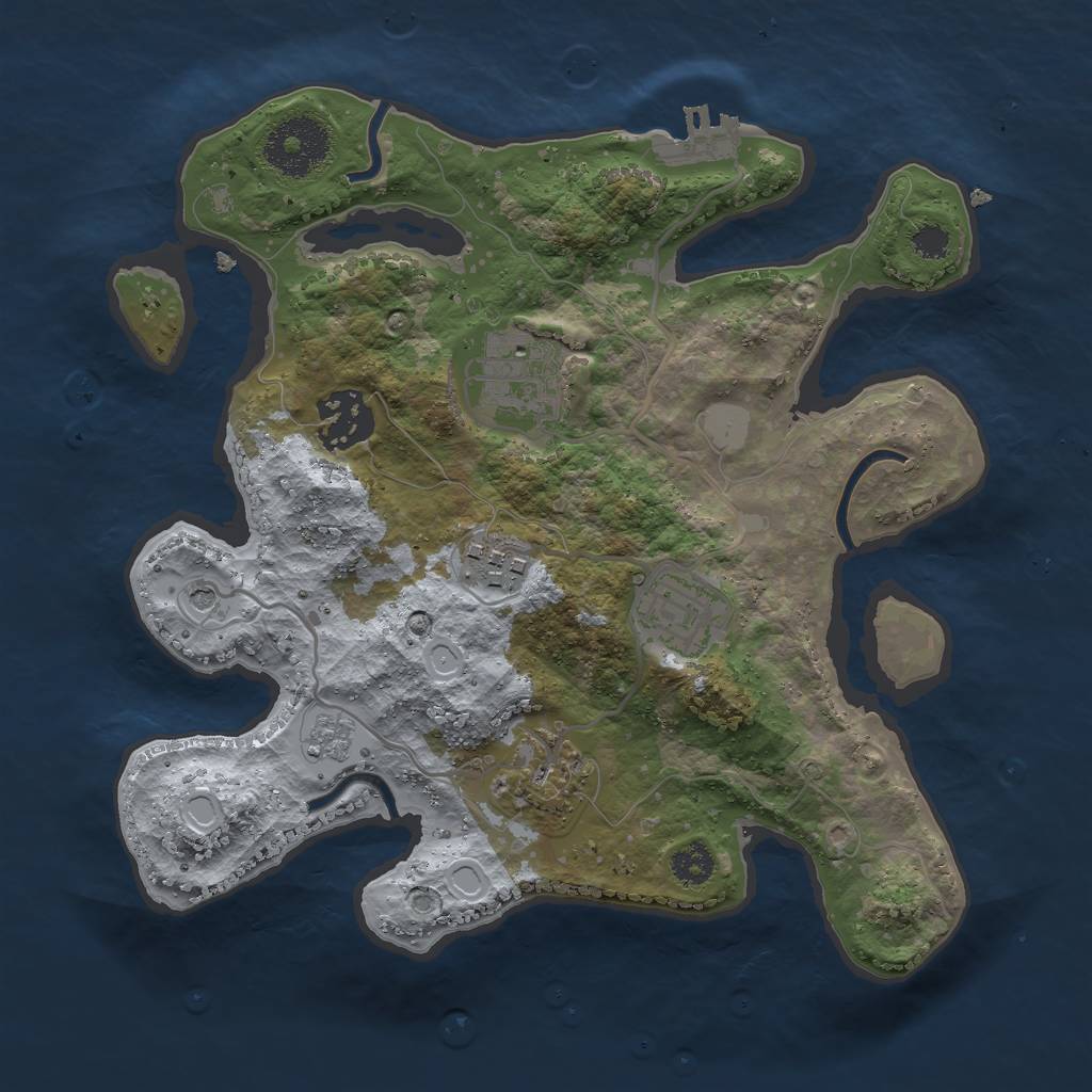 Rust Map: Procedural Map, Size: 2700, Seed: 1904229501, 13 Monuments