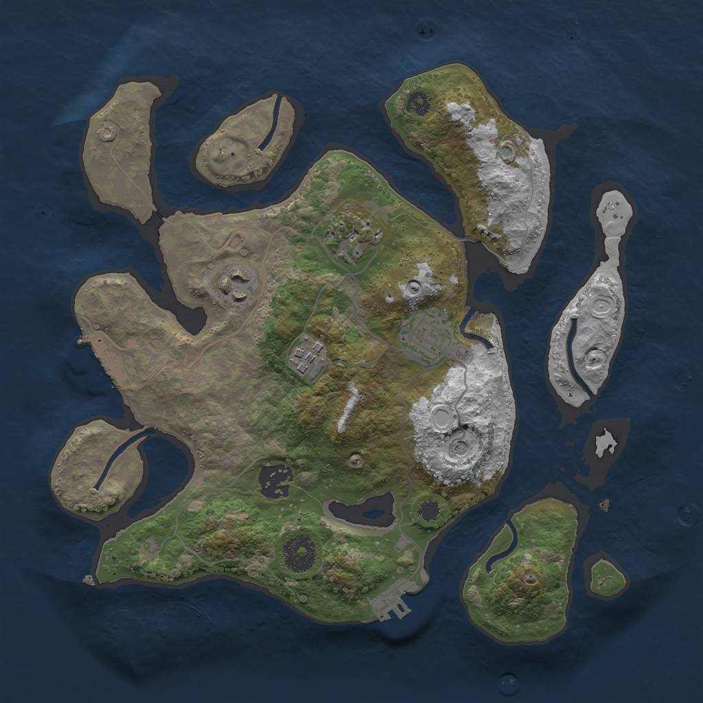 Rust Map: Procedural Map, Size: 3000, Seed: 192999, 13 Monuments