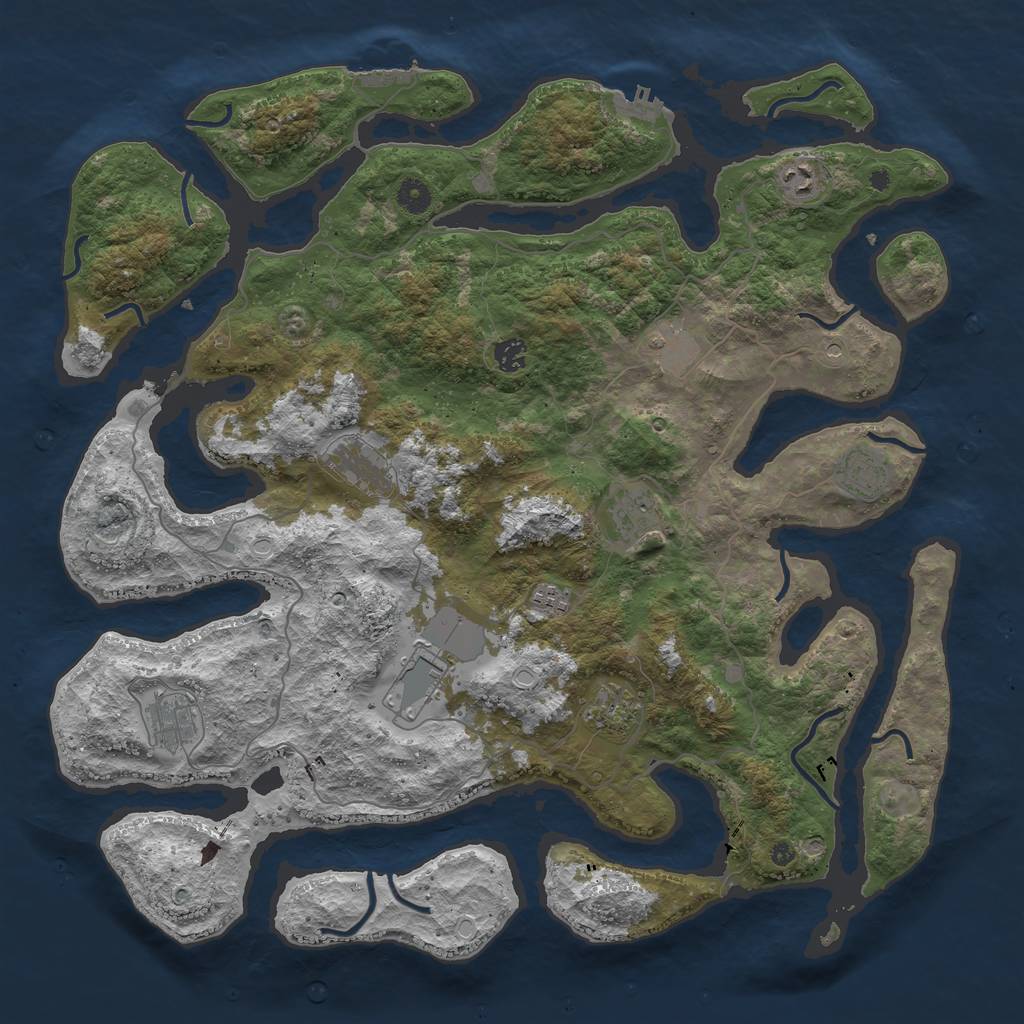 Rust Map: Procedural Map, Size: 4500, Seed: 474454767, 18 Monuments