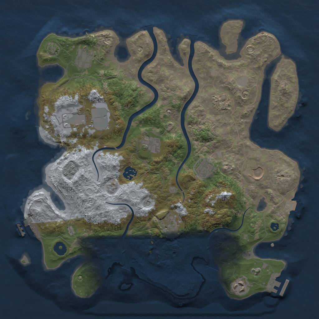 Rust Map: Procedural Map, Size: 3700, Seed: 1889712739, 15 Monuments