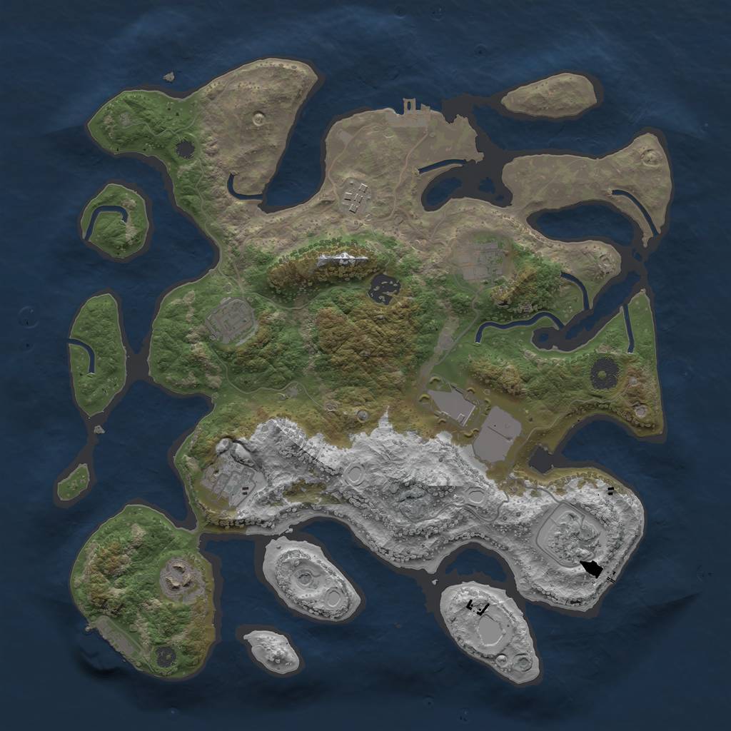 Rust Map: Procedural Map, Size: 3600, Seed: 42018042, 16 Monuments