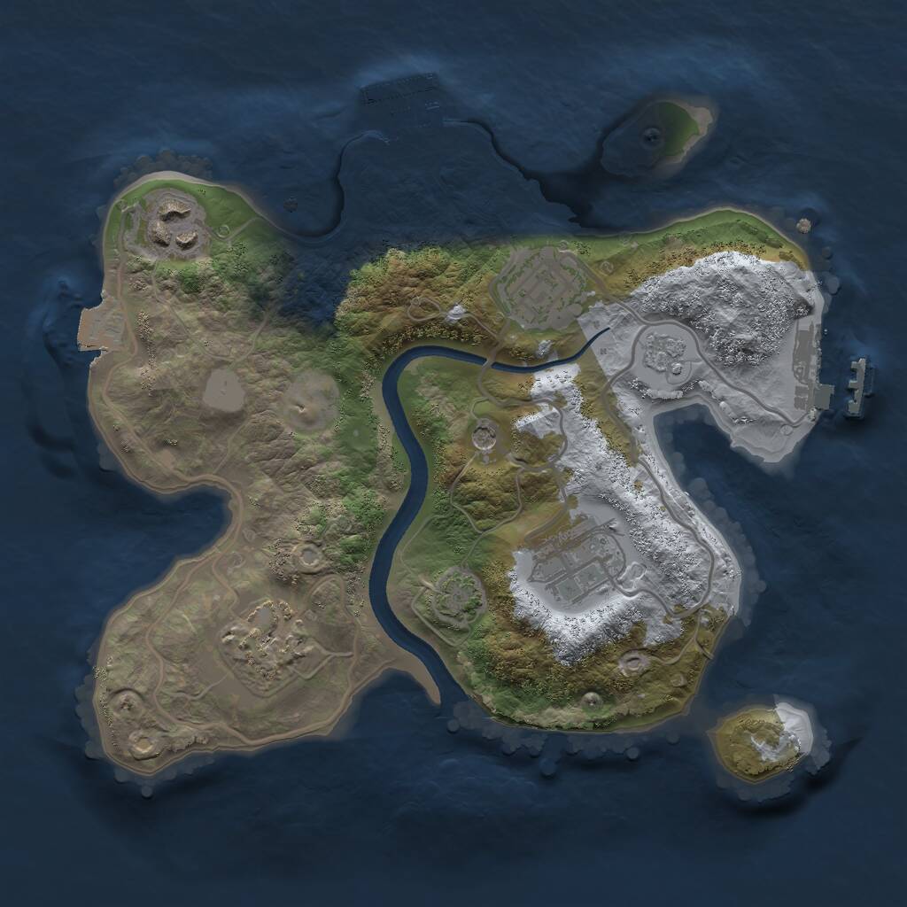 Rust Map: Procedural Map, Size: 2500, Seed: 264955, 10 Monuments