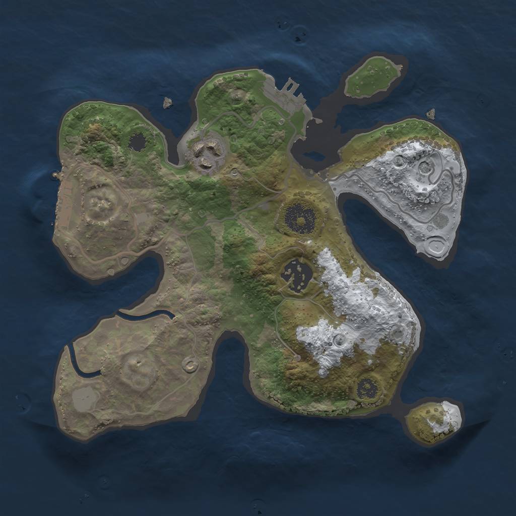 Rust Map: Procedural Map, Size: 2500, Seed: 264955, 10 Monuments