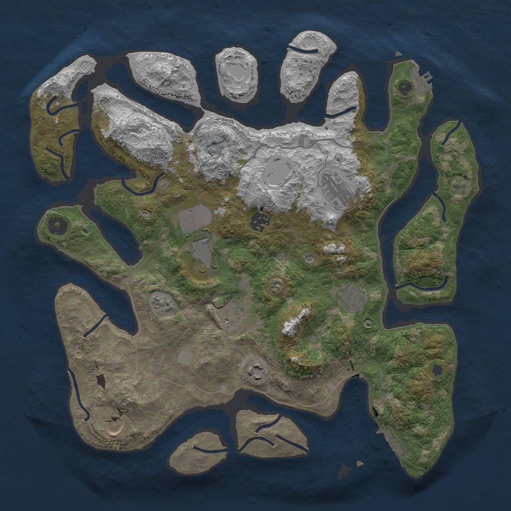 Rust Map: Procedural Map, Size: 4000, Seed: 778545, 15 Monuments