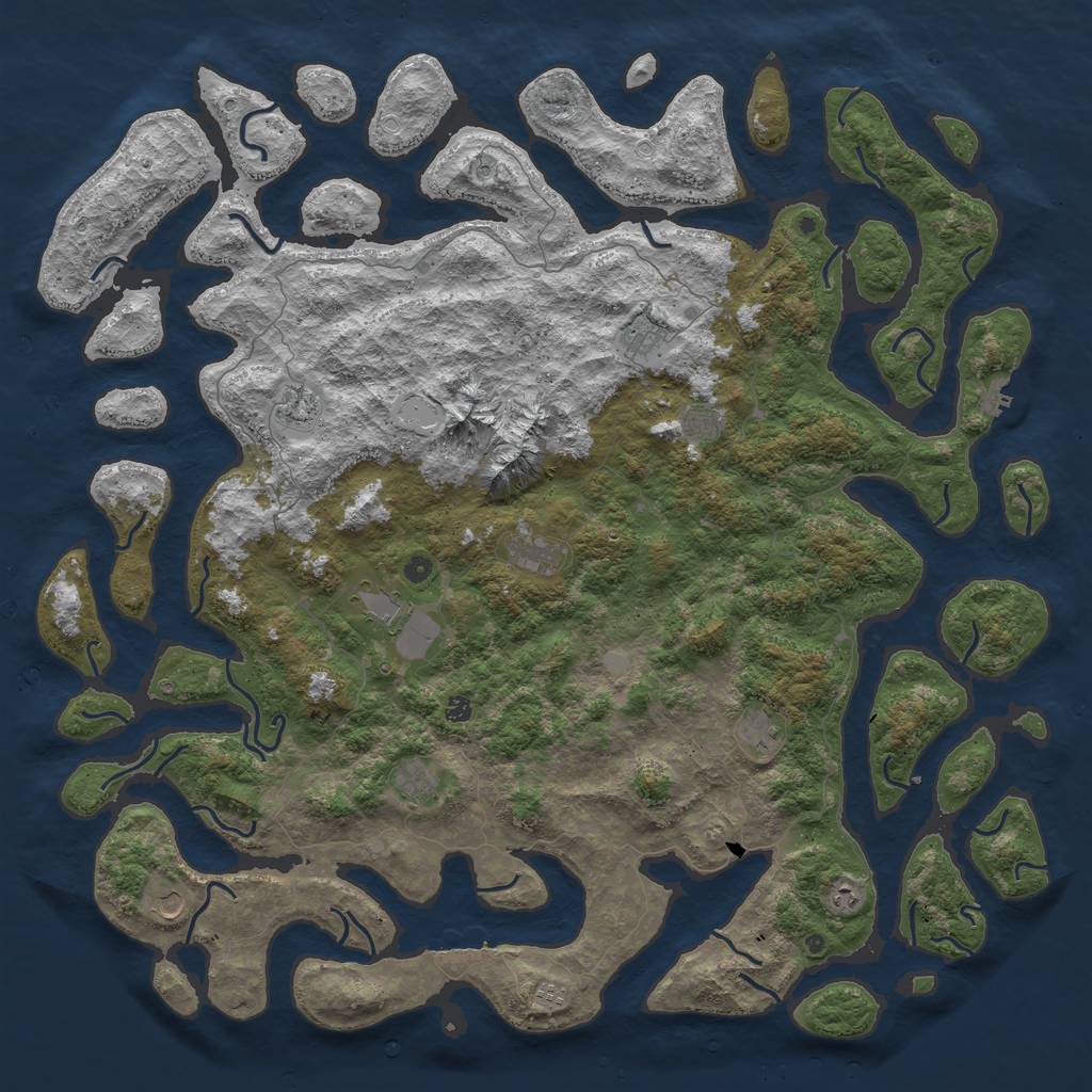 Rust Map: Procedural Map, Size: 6000, Seed: 2484572, 19 Monuments