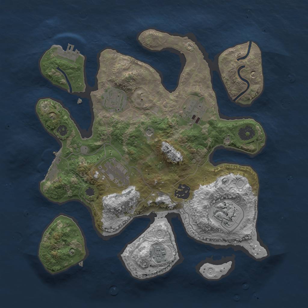 Rust Map: Procedural Map, Size: 3000, Seed: 510406, 14 Monuments