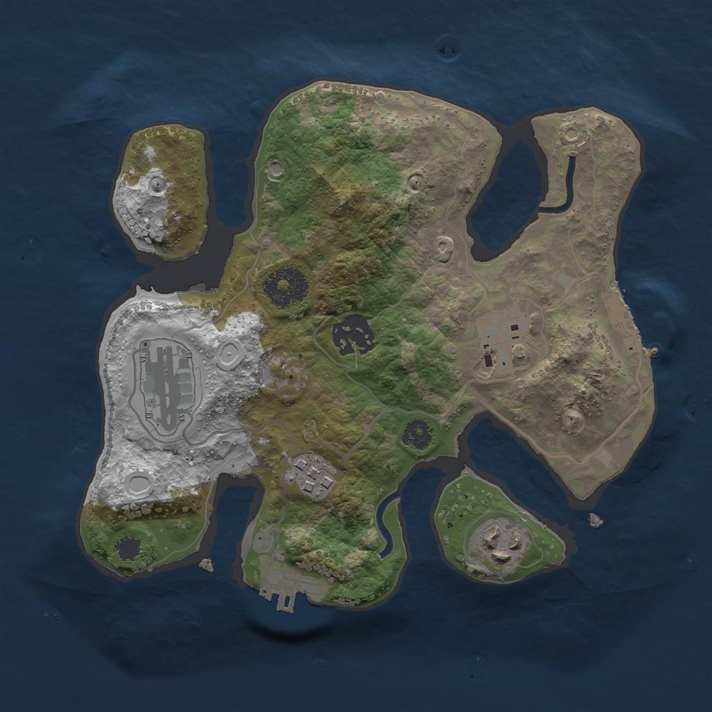 Rust Map: Procedural Map, Size: 2550, Seed: 682983502, 12 Monuments