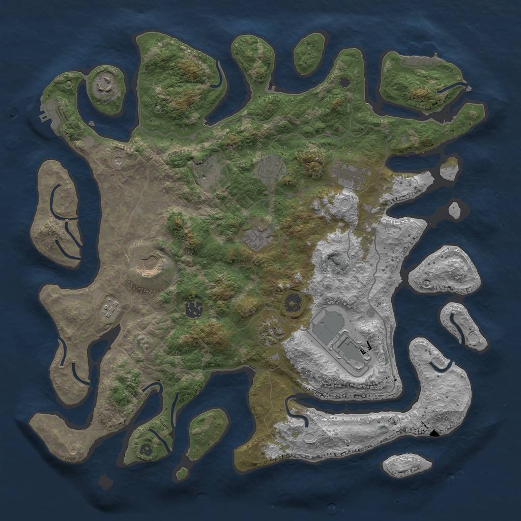 Rust Map: Procedural Map, Size: 4250, Seed: 208692, 18 Monuments