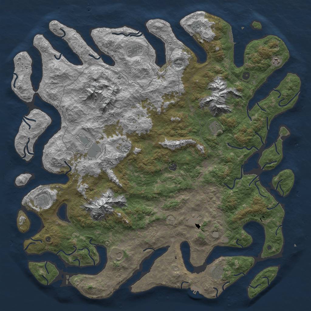 Rust Map: Procedural Map, Size: 6000, Seed: 794646533, 19 Monuments