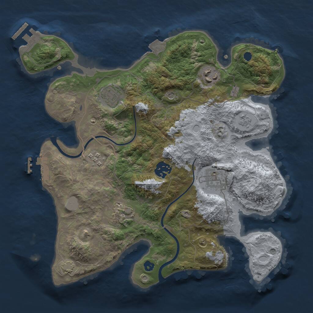 Rust Map: Procedural Map, Size: 3000, Seed: 656594, 12 Monuments