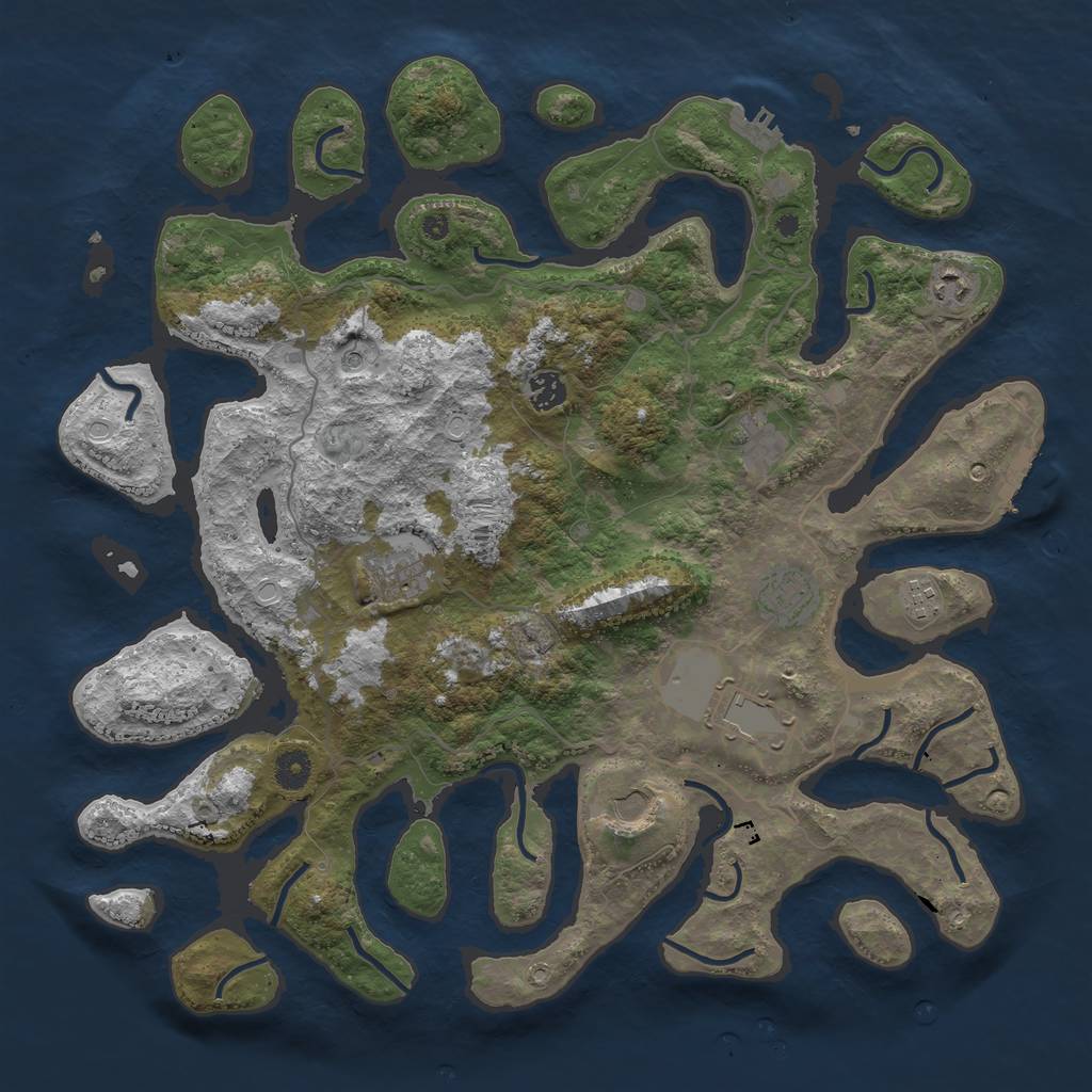 Rust Map: Procedural Map, Size: 4250, Seed: 375735, 16 Monuments