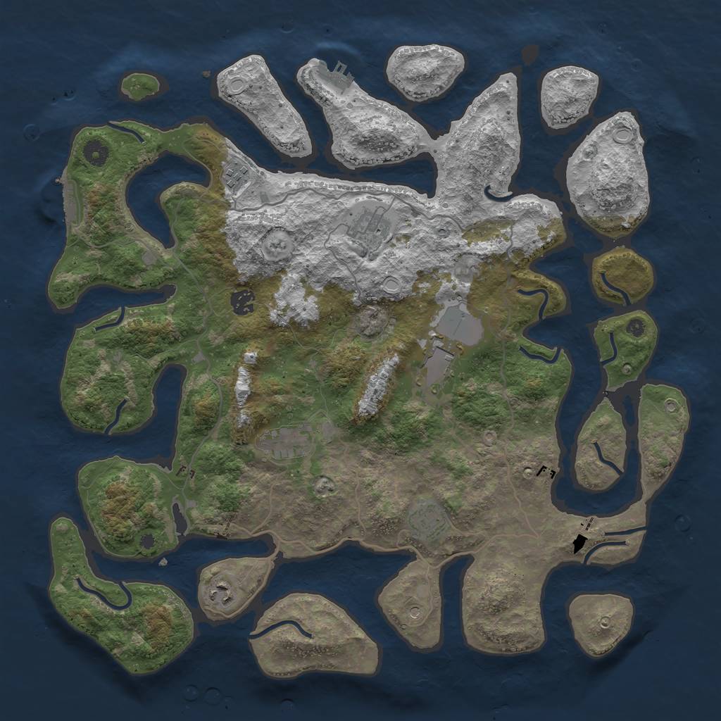 Rust Map: Procedural Map, Size: 4250, Seed: 530509, 15 Monuments