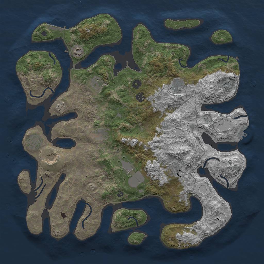 Rust Map: Procedural Map, Size: 4250, Seed: 342289, 18 Monuments