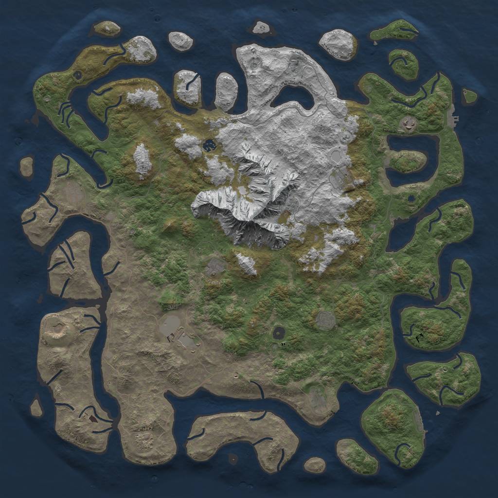 Rust Map: Procedural Map, Size: 6000, Seed: 125458, 19 Monuments