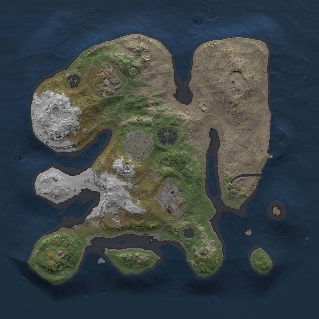 Rust Map: Procedural Map, Size: 2500, Seed: 337581805, 10 Monuments